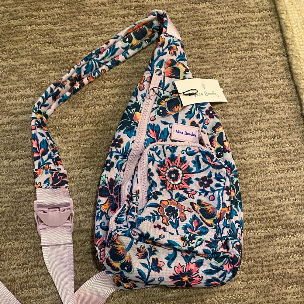 Vera Bradley ReActive Mini Sling Backpack, cloud vine multi, NWT
